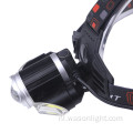 Krachtige T6 COB Focusable USB-hoofdlamp